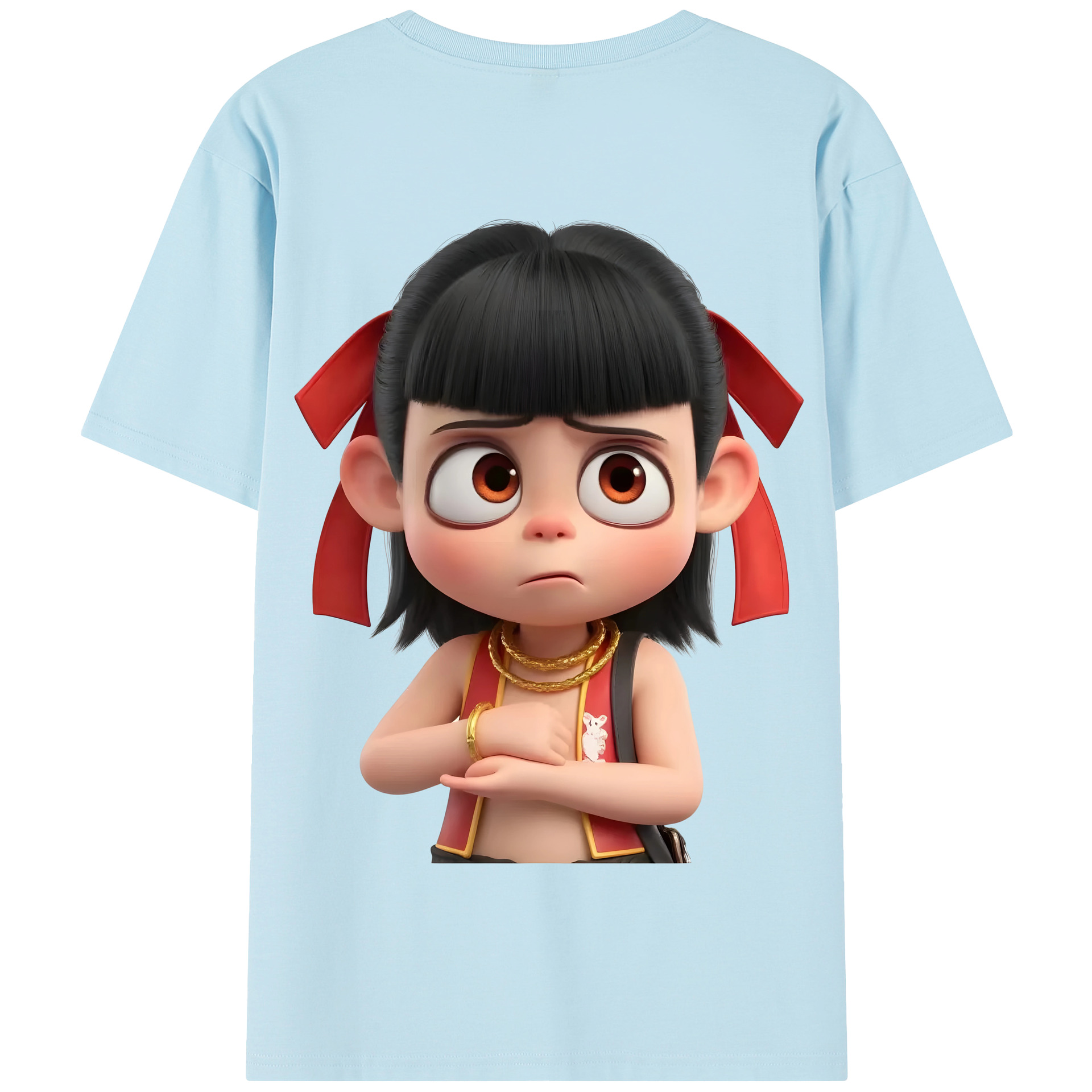 Ne Zha 2 ナタ 魔童の大暴れ 綿100％半袖Tシャツ（背面プリント）